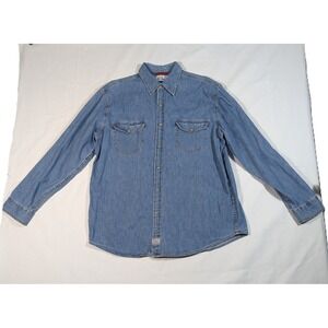 Levi Strauss Signature Mens Denim Shirt Long Sleeve Button Up Classic Blue L